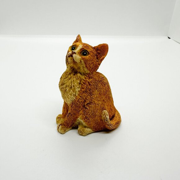 SOLD Vtg Sherratt Simpson England Orange Cat Ginger Sitting Sandicast Stone - Picture 1 of 7